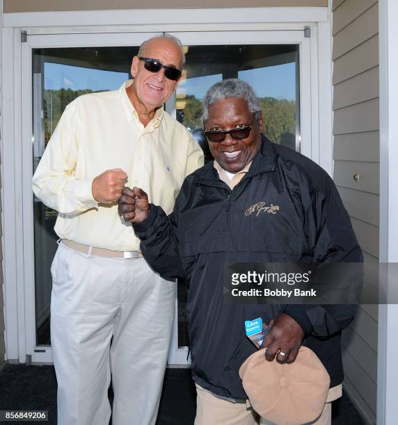 Radio personality Joe Causi and Charlie Thomas of "The Drifters" attend the 2nd Annual Laughs On The Links Celebrity Golf, Tennis & Bocce Outing at...