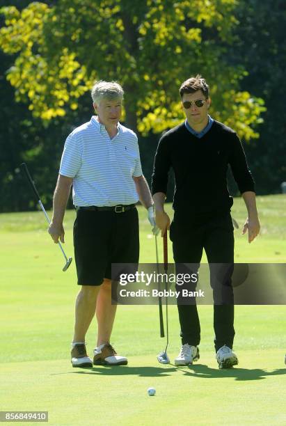 Cast member Colin Jost and his father Daniel A. Jost attend the 2nd Annual Laughs On The Links Celebrity Golf, Tennis & Bocce Outing at Richmond...