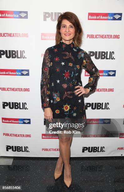 Nia Vardalos attends the opening night celebration of "Tiny Beautiful Things" at The Public Theater on October 2, 2017 in New York City.