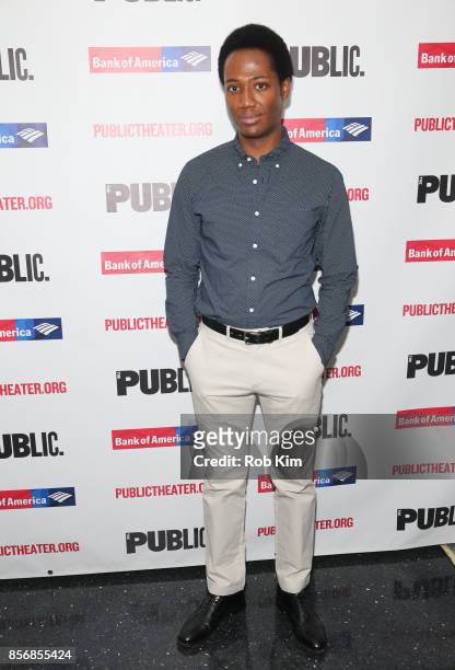 Hubert Point-DuJour attends the opening night celebration of "Tiny Beautiful Things" at The Public Theater on October 2, 2017 in New York City.
