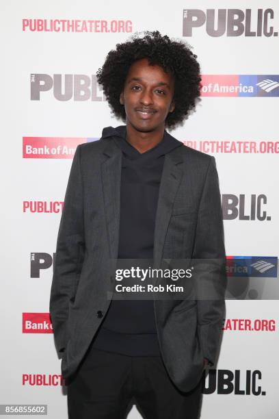 Keinan Abdi, aka K'naan attends the opening night celebration of "Tiny Beautiful Things" at The Public Theater on October 2, 2017 in New York City.