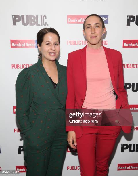 Shaina Taub and Jo Lampert attend the opening night celebration of "Tiny Beautiful Things" at The Public Theater on October 2, 2017 in New York City.