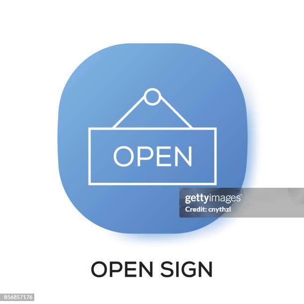 schild "geöffnet" app-symbol - additional-information-icon stock-grafiken, -clipart, -cartoons und -symbole
