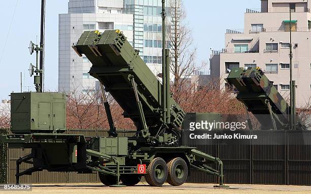 Patriot Advanced Capability-3 interceptors are located at the Ministry of Defense upon their compeletion of deploment on March 29, 2009 in Tokyo,...