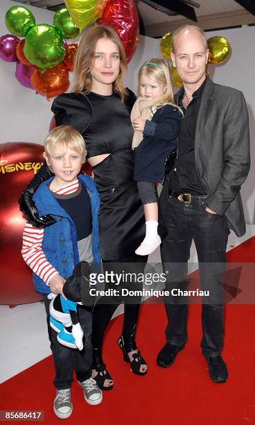 Russian model Natalia Vodianova with son Lucas Alexander, daughter Neva and Justin Portman attend Mickey Mouse Magic Party at Disneyland Resort on...
