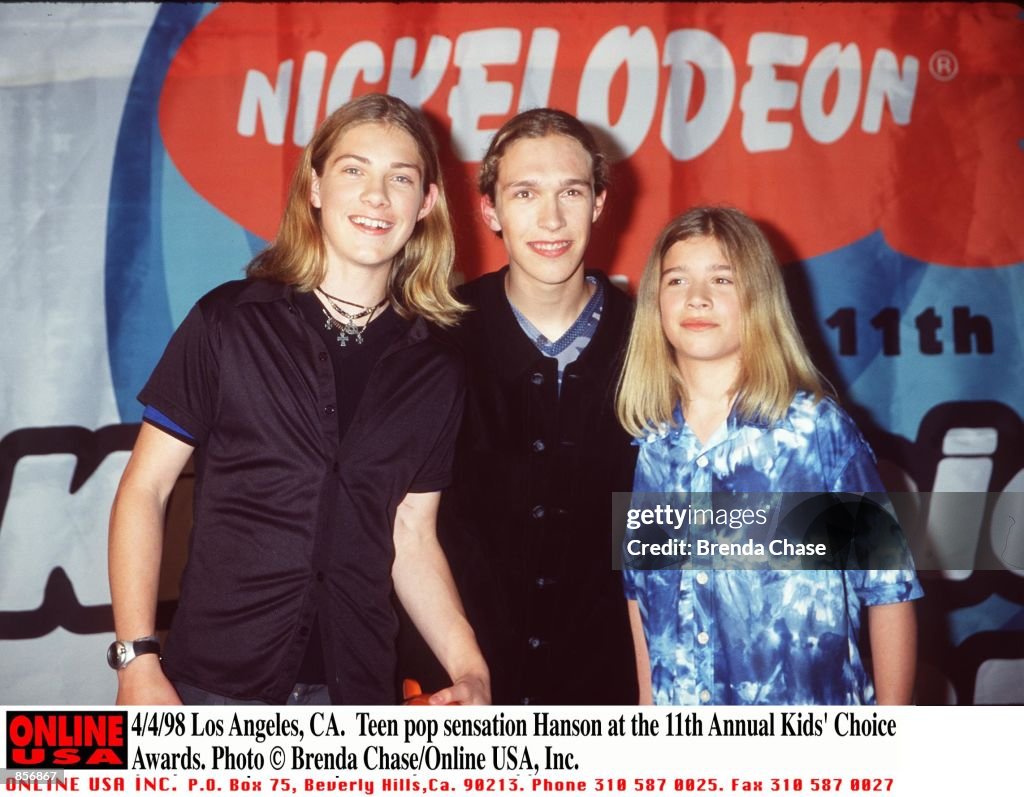 4/4/98 Los Angeles, CA. Teen pop sensation, Hanson at the 11th Annual Kids'' Choice Awards.