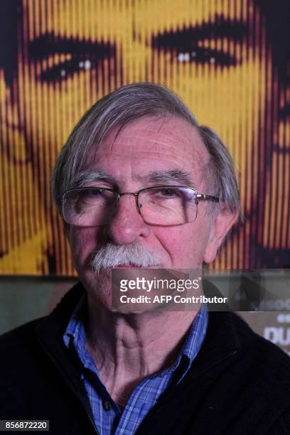Juan Martin Guevara, brother of late Argentine revolutionary legend Ernesto 'Che' Guevara, speaks during an interview with AFP at his office in...