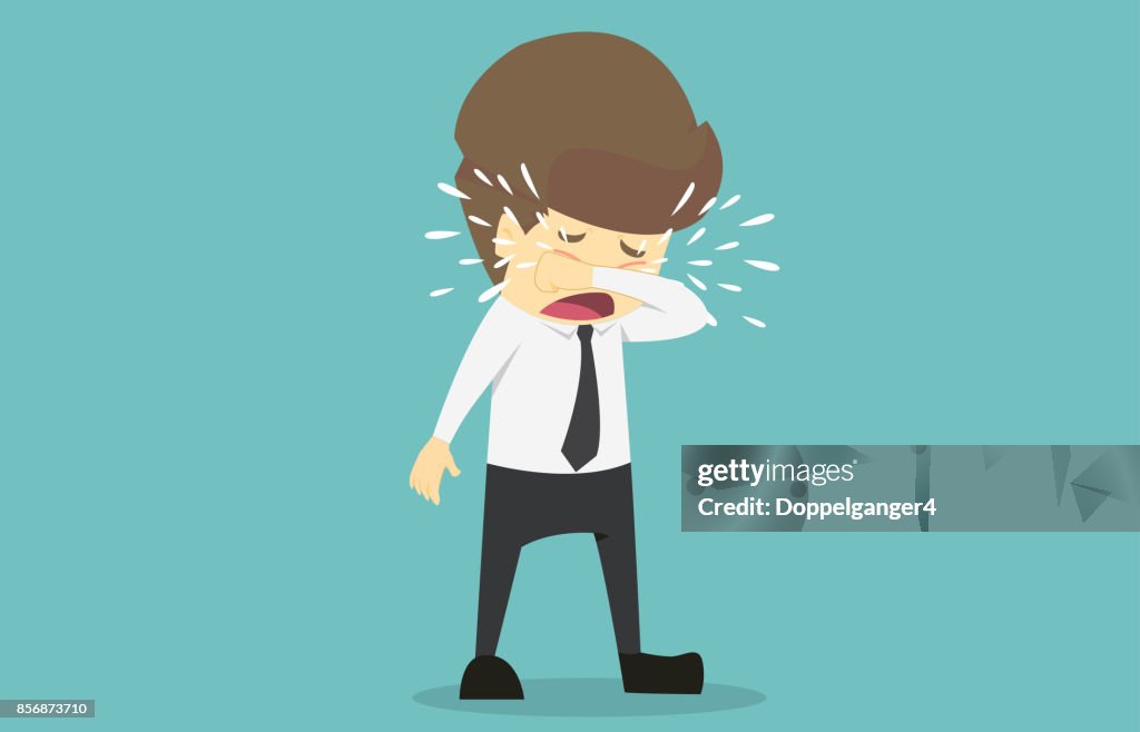 Businessman Crying Sadcartoon Of Business Success Is The Concept Of The Man  Characters Business The Mood Of People Can Be Used As A Background Banner  Infographics Vector Illustration High-Res Vector Graphic -