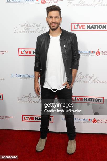 Singer/songerwriter Andy Grammer attends the T.J. Martell Foundation's Spirit of Excellence dinner at the Luxe Sunset Boulevard Hotel on October 2,...