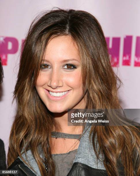 Actress Ashley Tisdale arrives at Perez Hilton's "OMFB" 31st Birthday Party held at The Viper Room on March 28, 2009 in West Hollywood, California.