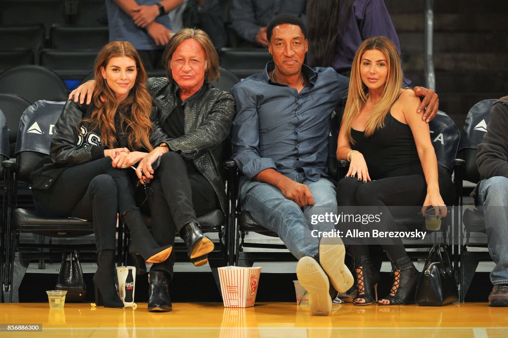 Celebrities At The Los Angeles Lakers Game