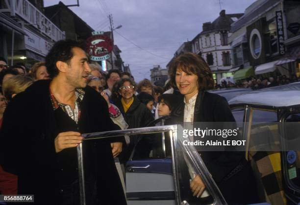 Movie premiere of 'La Baule-Les-Pins' with French actor Richard Berry and actress Nathalie Baye on February 17, 1990 in La Baule, France.