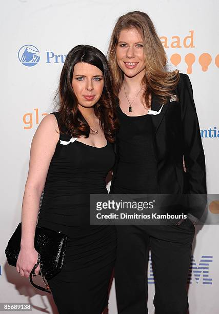 Actress Heather Matarazzo and girlfriend Carolyn Murphy attend the 20th Annual GLAAD Media Awards at Marriott Marquis on March 28, 2009 in New York...
