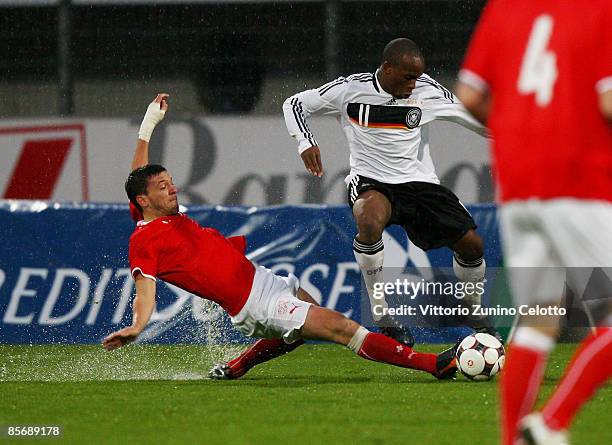 Germany forward Nserenko Savio in action during the Under 20 international friendly match between Switzerland and Germany at the Cornaredo stadium on...