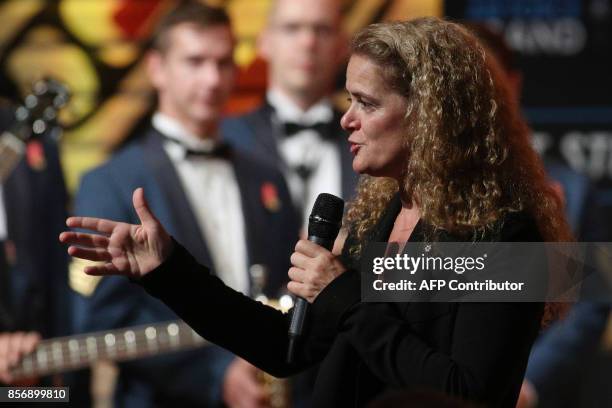 New Governor General Julie Payette speaks during a reception at the Canadian Museum of History for a reception in Gatineau, Quebec, October 2, 2017....