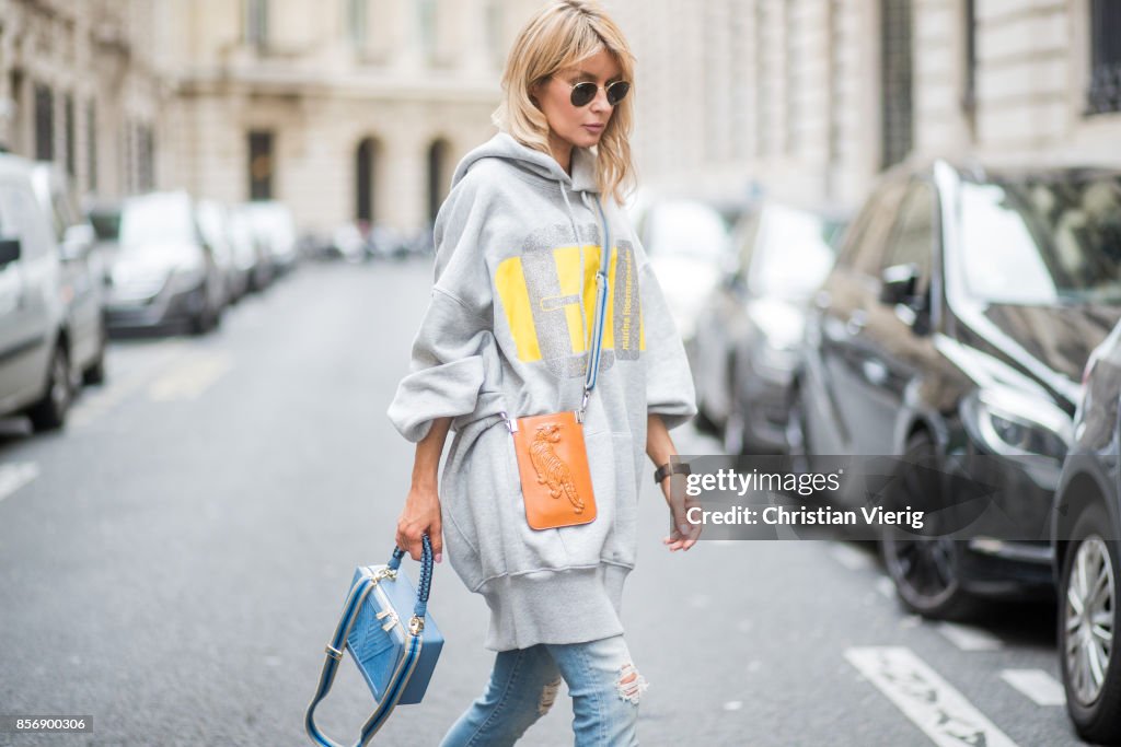 Street Style : Paris Fashion Week Womenswear Spring/Summer 2018 : Day Seven