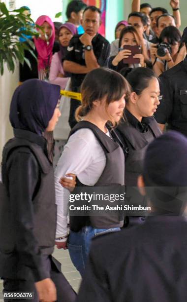 Vietnamese Doan Thi Huong leaves the Shah Alam court house on October 2, 2017 in Kuala Lumpur, Malaysia. Court hearing begins for murdered Kim...