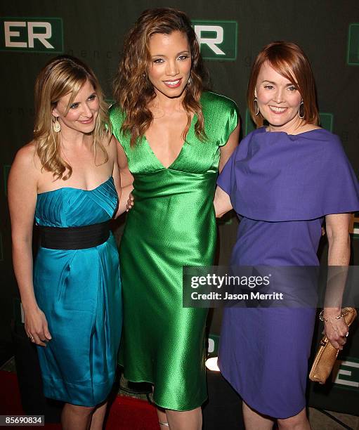 Actresses Kellie Martin, Michael Michele, and Laura Innes arrive at the "ER" Finale Party held at Social night club on March 28, 2009 in Hollywood,...