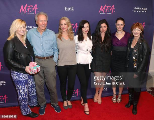 Kathryn Eastwood, Clint Eastwood, Alison Eastwood, Francesca Eastwood, Morgan Eastwood and Francis Fisher attend the Premiere Of Dark Sky Films'...