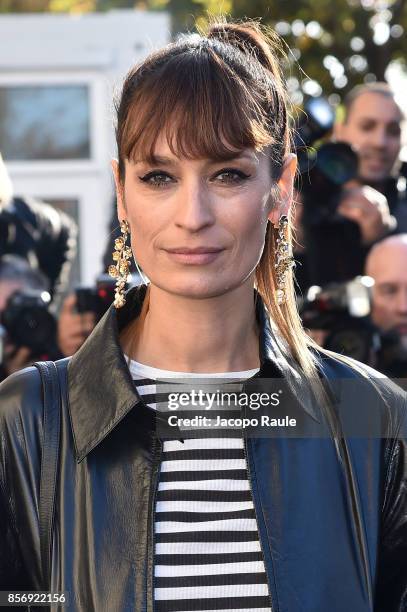 Caroline de Maigret is seen arriving at Chanel show during Paris Fashion Week Womenswear Spring/Summer 2018on October 3, 2017 in Paris, France.