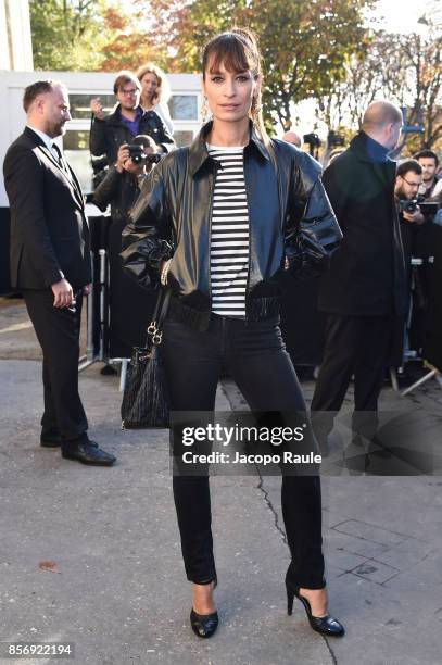 Caroline de Maigret is seen arriving at Chanel show during Paris Fashion Week Womenswear Spring/Summer 2018on October 3, 2017 in Paris, France.