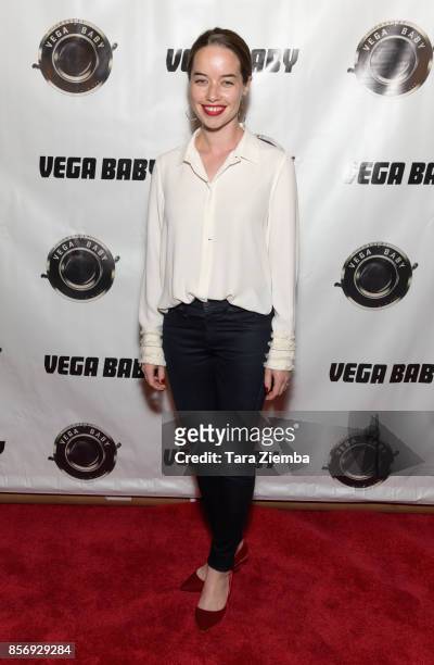 Actress Popplewell attends a screening of Vega, Baby!'s 'Shortwave' at AMC Dine-In Sunset 5 on October 2, 2017 in Los Angeles, California.