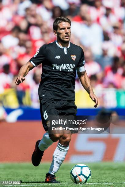 Daniel Filipe Martins Carrico of Sevilla FC in action during the La Liga 2017-18 match between Atletico de Madrid and Sevilla FC at the Wanda...