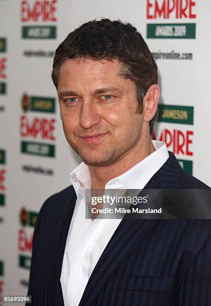 Gerard Butler arrives at Jameson Empire Awards at Grosvenor House Hotel on March 29, 2009 in London, England.