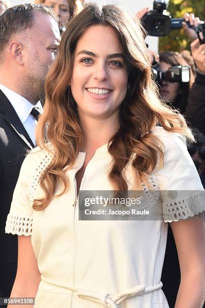 Anouchka Delon is seen arriving at Chanel show during Paris Fashion Week Womenswear Spring/Summer 2018on October 3, 2017 in Paris, France.