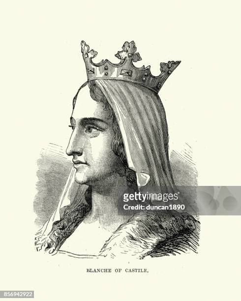 blanche of castile, queen of france - queen blanche stock illustrations