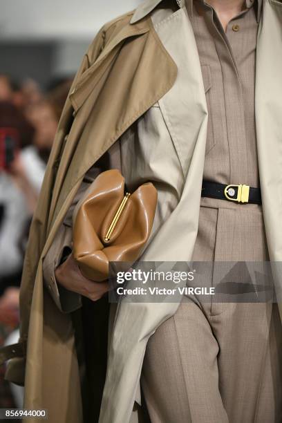 Model walks the runway during the Celine Ready to Wear Spring/Summer 2018 fashion show as part of the Paris Fashion Week Womenswear Spring/Summer...