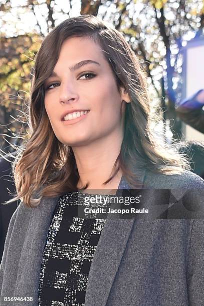 Alma Jodorowsky is seen arriving at Chanel show during Paris Fashion Week Womenswear Spring/Summer 2018on October 3, 2017 in Paris, France.