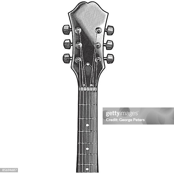 guitar neck - tuning peg stock illustrations