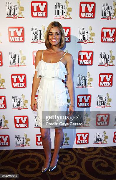 Actress Kirsty Lee Allan poses during the nominations announcement for the 51st TV Week Logie Awards, which takes place on May 3 in Melbourne, at...