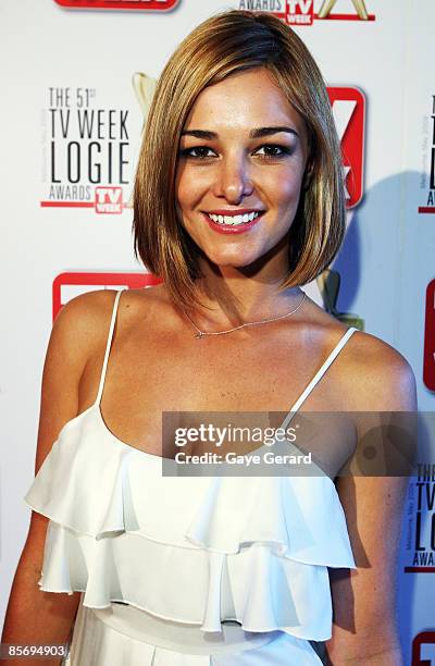 Actress Kirsty Lee Allan poses during the nominations announcement for the 51st TV Week Logie Awards, which takes place on May 3 in Melbourne, at...