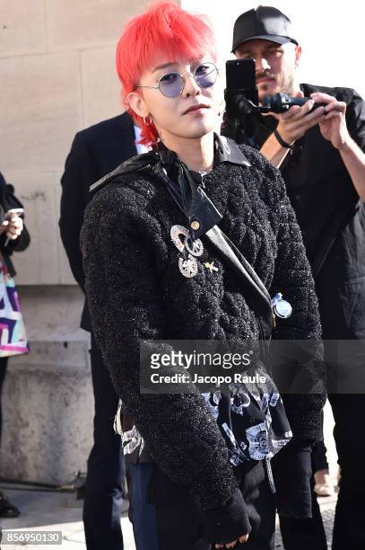 Dragon is seen arriving at Chanel show during Paris Fashion Week Womenswear Spring/Summer 2018on October 3, 2017 in Paris, France.