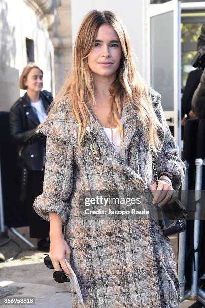 Miroslava Duma is seen arriving at Chanel show during Paris Fashion Week Womenswear Spring/Summer 2018on October 3, 2017 in Paris, France.