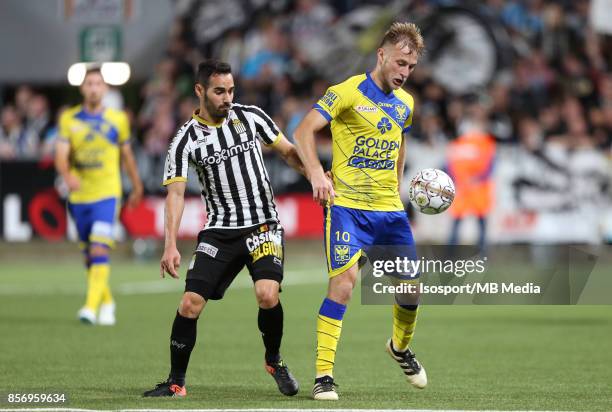 Sint-Truiden , Belgium / Stvv v Sporting Charleroi / "nStergos MARINOS - Roman BEZUS"nFootball Jupiler Pro League 2017 - 2018 Matchday 9 / "nPicture...