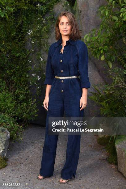 Marie-Ange Casta attends the Chanel show as part of the Paris Fashion Week Womenswear Spring/Summer 2018 on October 3, 2017 in Paris, France.