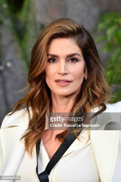 Cindy Crawford attends the Chanel show as part of the Paris Fashion Week Womenswear Spring/Summer 2018 on October 3, 2017 in Paris, France.