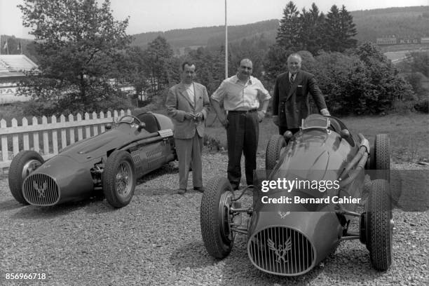 Maurice Trintignant, Froilan Gonzalez, Maserati A6GCM, Grand Prix of Belgium, Circuit de Spa-Francorchamps, 20 June 1954. Maurice Trintignant and...