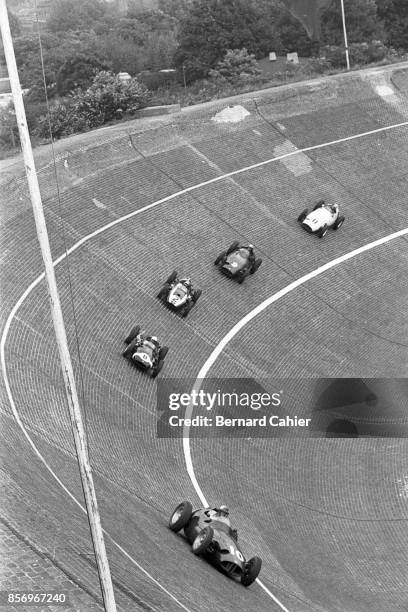 Harry Schell, Maurice Trintignant, Bruce McLaren, Jo Bonnier, Hans Herrmann, BRM P25, Cooper-Climax T51, Grand Prix of Germany, AVUS, 02 August 1959....