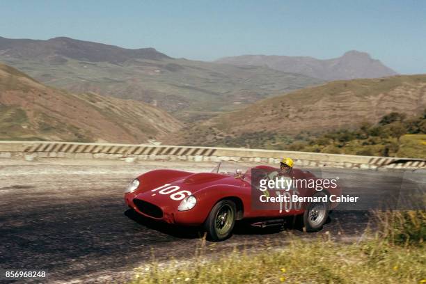 Luigi Musso, Ferrari 250 Testa Rossa, Targa Florio, Sicily, 05 November 1956.