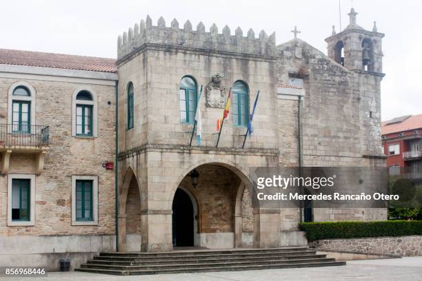 facade of town hall in noia, a coruña province, galicia, spain. - noia stock pictures, royalty-free photos & images