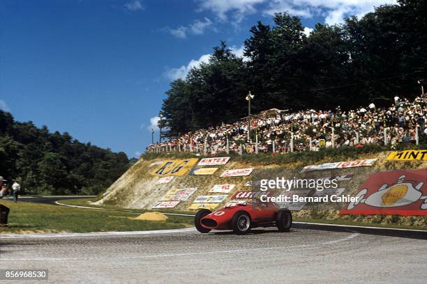 Luigi Musso, Ferrari 801, Grand Prix of France, Rouen-Les-Essarts, 07 July 1957.