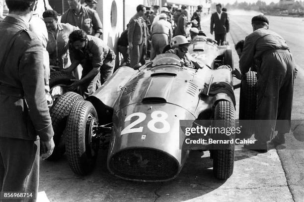 Luigi Musso, Eugenio Castellotti, Ferrari D50, Grand Prix of Italy, Autodromo Nazionale Monza, 02 September 1956.