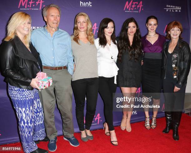 Kathryn Eastwood, Clint Eastwood, Alison Eastwood, Francesca Eastwood, Morgan Eastwood, Graylen Eastwood and Francis Fisher attend the premiere of...