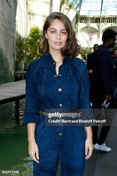 Marie-Ange Casta attends the Chanel show as part of the Paris Fashion Week Womenswear Spring/Summer 2018 on October 3, 2017 in Paris, France.