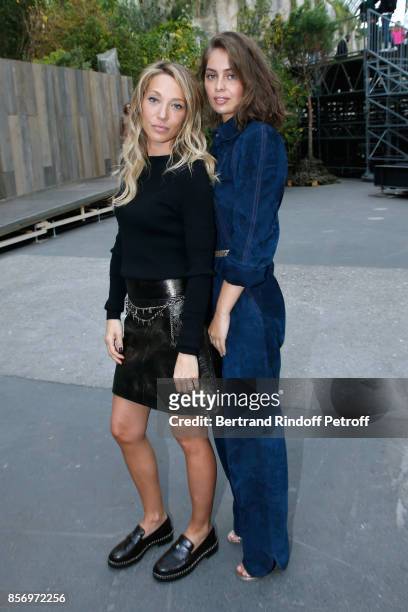 Laura Smet and Marie-Ange Casta attend the Chanel show as part of the Paris Fashion Week Womenswear Spring/Summer 2018 on October 3, 2017 in Paris,...