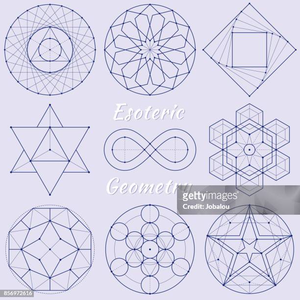 esoteric spiritual geometry - pentagram stock illustrations